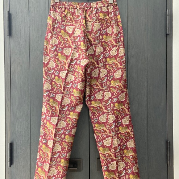 NWT Pull-on silk twill pant in jungle cat print - Picture 5 of 8